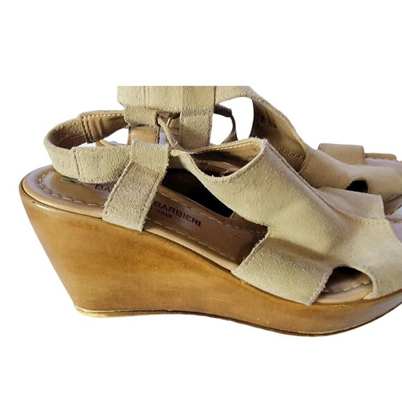 Barbara Barbieri‎ Leather Wedges Block Heel Ankle Strap Sandals Wedge - Picture 6 of 8